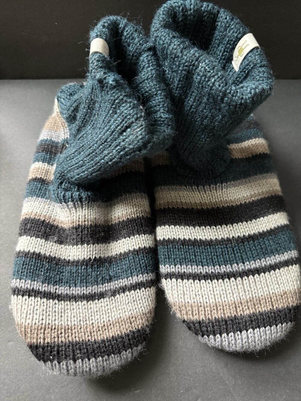 Smartwool Hudson Trail Slippers Men’s Merino Wool Striped Cabin Cozy Size M